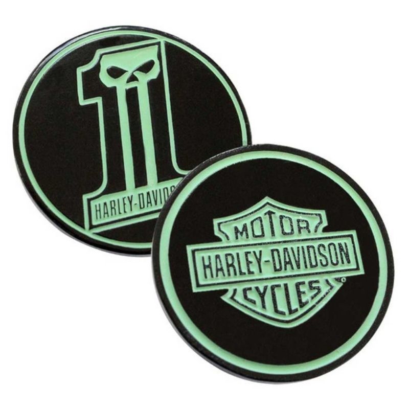 Glow In The Dark #1 Skull Challenge Coin, 1.75 In