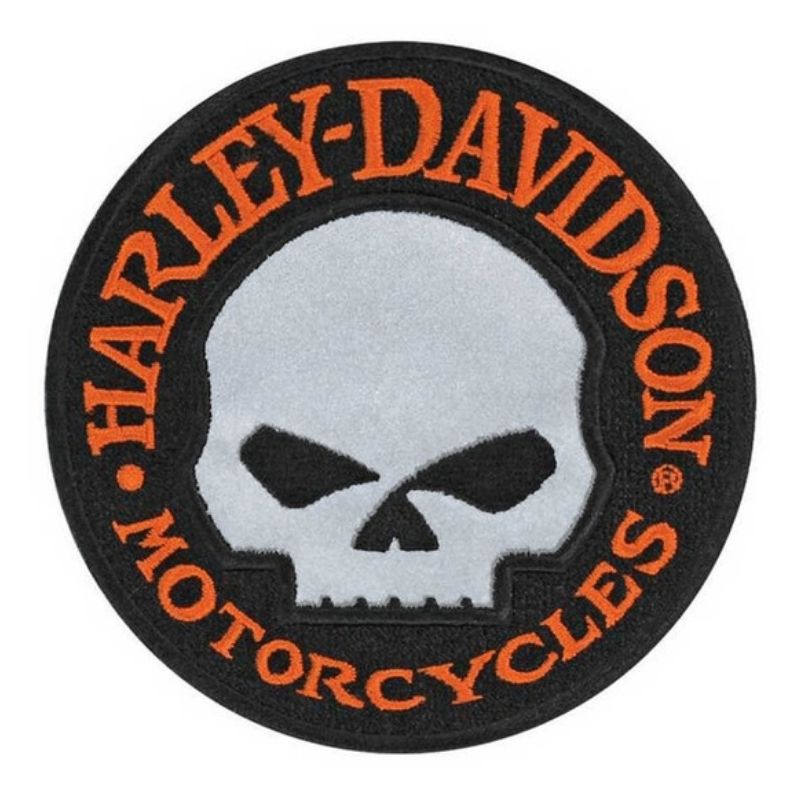 4 Inch Willie G Skull Reflective Embroidered Emblem Sew-On Patch